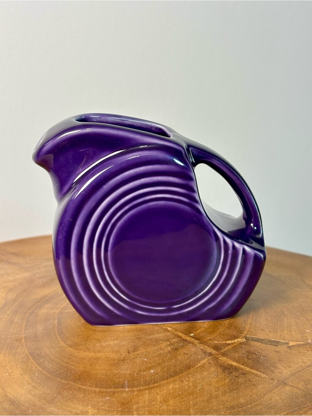 Plum Purple Fiesta Mini disc pitcher or creamer USA Homer Laughlin vintage